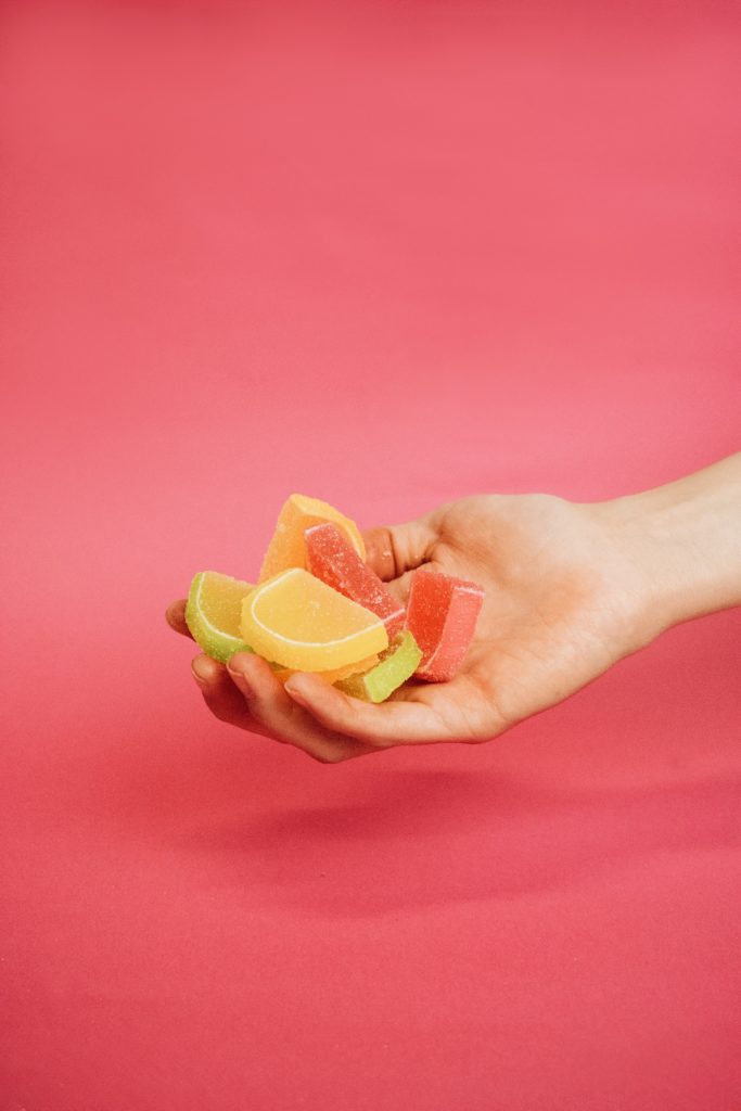 jelly candy fruit hand 
